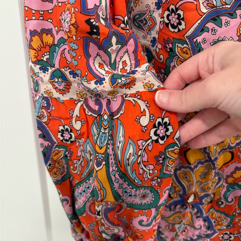 Shoshanna Paisley Floral Peasant Top Size Medium - Picture 14 of 15